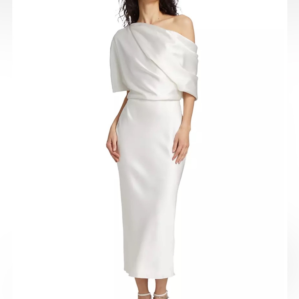 Amsale
Draped Off-The-Shoulder Midi-Dress - Picture 5 of 15